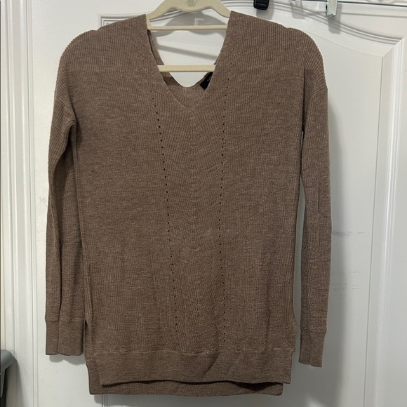 Fate Sweaters - Fate Women's Tan V-Neck Sweater